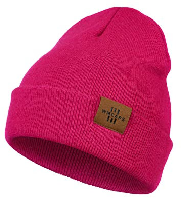 Mütze Kinder Jungen, Warme Weiche Wintermützen für Mädchen Kleinkind Baby, Doppellagige Strickmütze Weihnachtsgeschenke für Kinder (Rosenrot)