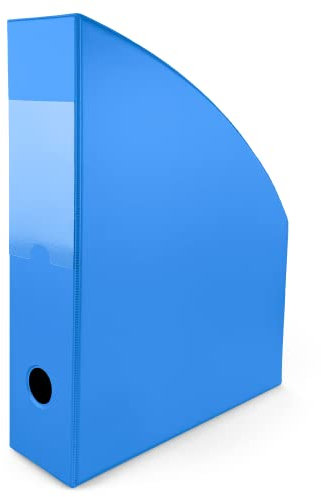 Netuno 1 x stående samlare plast kartong A4 ljusblå ryggbredd 7 cm tidskriftsmapp skrivbord förvaring organiserare arkiv ståsamlare tidningssamlare fil arrangör tidningshållare tidningsbox