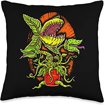 Houseplant Lover Scary Carnivorous Plant Venus Flytrap Throw Pillow
