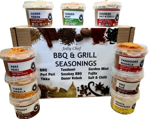 Spice Set and Seasoning Gift Set. Includes 9 BBQ Spices, Marinades and Rubs