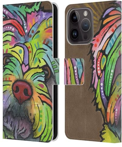 Head Case Designs Offizielle Dean Russo Amy Hunde 3 Leder Brieftaschen Handyhülle Hülle Huelle kompatibel mit Apple iPhone 15 Pro