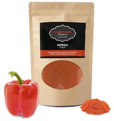 Sonnengold Épices – 350 g de poivrons haut de gamme doux d'Espagne – 100-120ASTA – Goût explosif – Qualité de maître depuis 1855 – Emballé à la main dans un emballage respectueux de l'environnement
