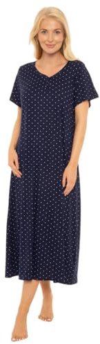 Suzy & Me Ladies Long Plus Size Luxury Soft Touch Jersey Nightshirt (NAVY 22-24)