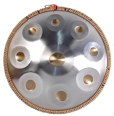Handpan trumma stål handpanna, handpanna trumma 22 tum stål vuxen hand 440 Hz/432 Hz handpanna 9 anteckningar för nybörjare gåva barn meditation med mjuk handpanna väska (432 Hz, 9 noter)