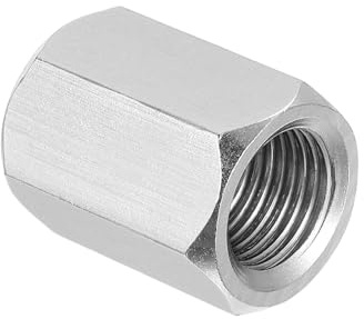 PATIKIL 304 Stainless Steel Hex Coupling Nuts M16x1.5-Pitch 30mm | 1.2 Length Fully Threaded Rod Coupling Nut Studding Connector Fasteners Silver Tone