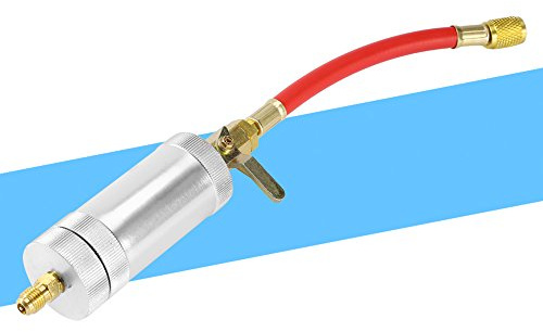 Iniettore Olio A/C 1/4 SAE per R12 R22, 2 Oz, Strumento di Iniezione Olio e - Compatibile con Additivi, Facile Installazione, Uso Universale per Impianti