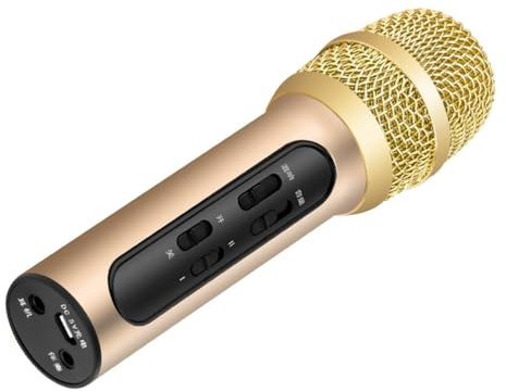 Cabilock Micrófono para Cantar Inalámbrico Función de Acompañamiento Externo, Modo Eco, Batería de 400 Mah, Material de Aleación de Aluminio y Plástico para Fiestas y Conferencias
