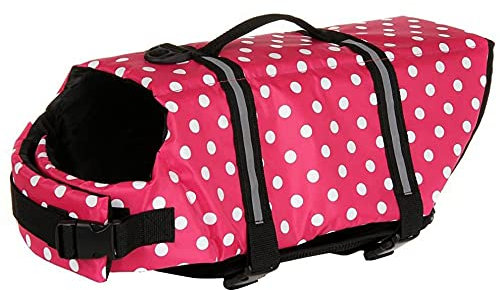 Gilet de Sauvetage pour Chien Manteau de Sécurité La Natation Gilet de Sauvetage pour Flottaison avec Poignée pour Petit Chien Grand Chien PtRouge M
