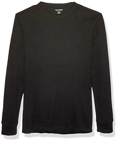 Amazon Essentials Camisa de Panal de Abeja de Manga Larga y Ajuste Normal Hombre, Negro, XL