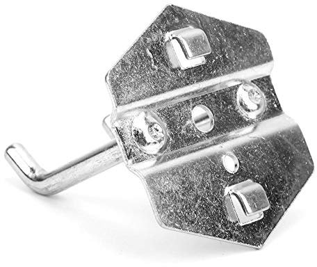 5PCS Double Oblique Hook Galvanized Steel Hardware Storage Rack Hook Perforated Panel Cabinet Rack Wall Garage Tool (50x￠6mm) for Hammers Pliers