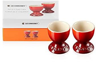 Le Creuset Stoneware Footed Egg Cups, Set of 2, 9 g, 5.3 x 5.3 x 5.9 cm, Cerise, 79064000600000