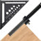 Feete Zimmermannswinkel Set, Professionelle 300mm Streichmaß und 180mm Metrisches Dreieckslineal, Holzbearbeitung Kombination Quadrat präzisen Anreißen & Zeichnen (Black)