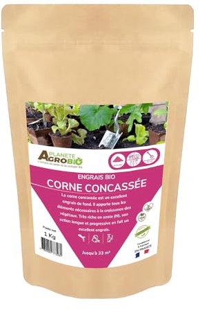 Engrais bio corne concassée (1 kg)