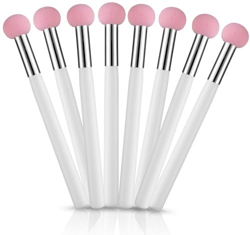 Sibba Makeup Brush Set 8 PCS Facial Powders Puff Eyeshadow Brushes Make Up For Blending Fluffy Eyebrow Coverage Sponges Small Eyeliner Applicator Sets Cosmetics Foundation Beauty Blender