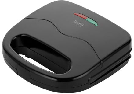 Botti Sandwich Snack tostadora para bocadillos | Potencia de 750W | Revestimiento antiadherente | Protección contra sobrecalentamiento | Diseño compacto | Fácil de limpiar | Diseño moderno