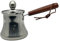 Sharplace Cafetière Turque en Acier Inoxydable avec Couvercle et poignée en Bois, Chauffe-Lait et Chauffe-Beurre pour café, Maison, Restaurant, 350 ML
