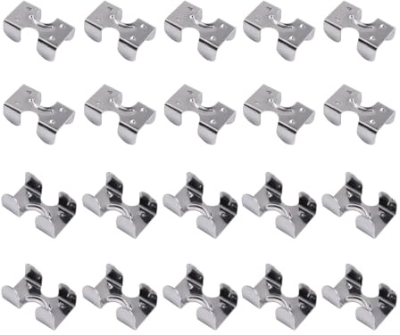 INCREWAY Abrazaderas de doble cuerda, 20 piezas de acero inoxidable trenzado o trenzado, clips de extremo de bucle de metal para correas de perro, llaveros, cuerdas de caballo, riendas de brida