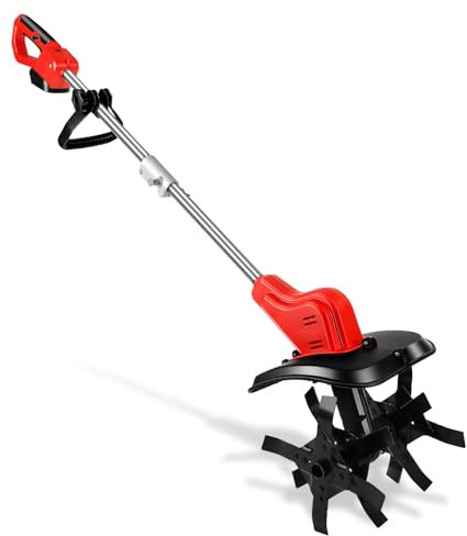 Motocicleta eléctrica para batería Makita 18V, Motoazada Bateria con Pantalla LED, Rodillo Doble 4 Cuchillas, 30 cm de Ancho y 22 cm de Profundidad, Motoazada para Huertos y Patios (sin batería)