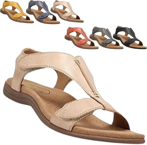 Générique Sandales Orthopédique Femmes été Bout Ouvert Confortables Plateforme Pantoufles Semelle Souple Chaussures Faux Cuir Respirantes Bohême avec Talon Bloc filles Chaussures Sandales Mode Femme