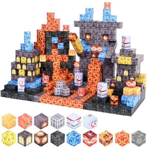 YIHANG Magnetic Building Blocks, 160 PCS Build Magnet Dark Mechanical Guardian Castle Magnetic Blocks Toys for Toddler Christmas Birthday Gifts, STEM Kids Toys for 3 4 5 6 7 8 9 10 Girls Boys