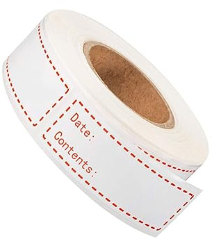 Uonlytech 1Roll Removable Freezer Labels Stickers for Food Containers Easy to Apply Date and Content Markers for Storage for Vegetables and Meats