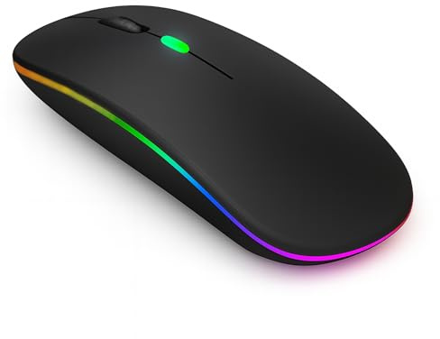 Ratón Inalámbrico Ultrapreciso,Ratón Inalámbrico 2,4G + Bluetooth con USB, Silencioso y Recargable,3 Niveles DPI Ajustable para Oficina y Hogar,Compatible con PC,Portátil,Tablet,Windows,iOS y Android