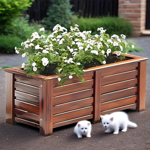 Baodiale fioriera per Fiori o ortaggi per Giardino con Patio all'aperto, fioriera in Legno per piantare Erbe, Frutta, Piante grasse