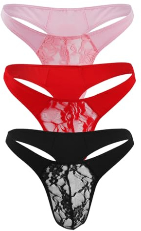 DURINM String Ficelle Homme Lot de 3 Taille Basse Slips sous Vêtement Ultra léger et Respirant Ice Silk pour Micro Maille Respirante pour se détendre la Nuit