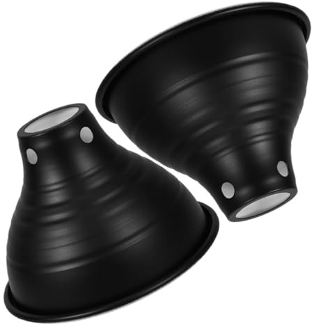 Beavorty Lámpara de Calor para Reptiles 2 Piezas Cúpula Reflectora 5.5 Pulgadas Interior Blanco Exterior Negro Luz de Terrario para Calefacción y Mantenimiento Térmico en Hábitats