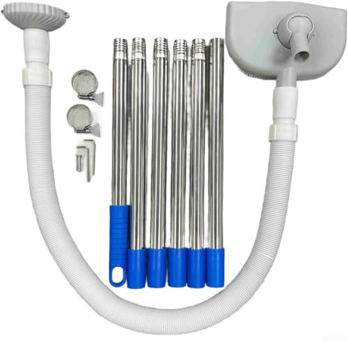 Aspirateur de piscine automatique avec circulation de l'eau – Robot de piscine sans fil pour piscines creusées et hors sol, éliminateur de débris autopropulsé, gris bleu (gris, 6 sections)