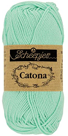 Scheepjes Catona 25g Yarn – 100% Mercerised Cotton Fingering Weight Yarn for Knitting, Crochet, and Amigurumi – (385 Crystalline)