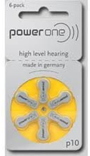 POWER ONE 10 hörselbatterier - 3 kuddar