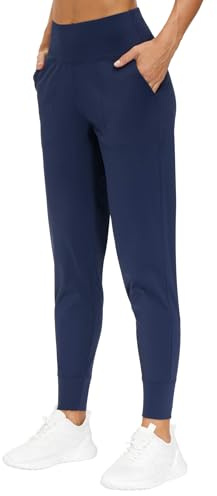 THE GYM PEOPLE Womens Joggers Pants Lightweight Tapered Yoga Lounge Legging | Flattering Fit, 2 Side Pockets, Elastic Waistband, Tummy control, Ultra-soft, Ladies Yoga Pants for Athleisure, Running, Gym