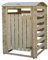 Mülltonnenbox aus Holz für 1 Behälter, Massivholz TIMBELA M606-1, Mülltonnecontainer Holz mit Rückwand Aufbewahrungsbox