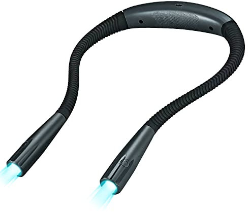 OriFiil Rechargeable LED Book Light, Neck Reading Light Lamp for Knitting, Craft, Crochet, 3 Color Temperatures and 9 Brightness Adjustable for Books in Bed at Night, Flexible Arms (Grey)