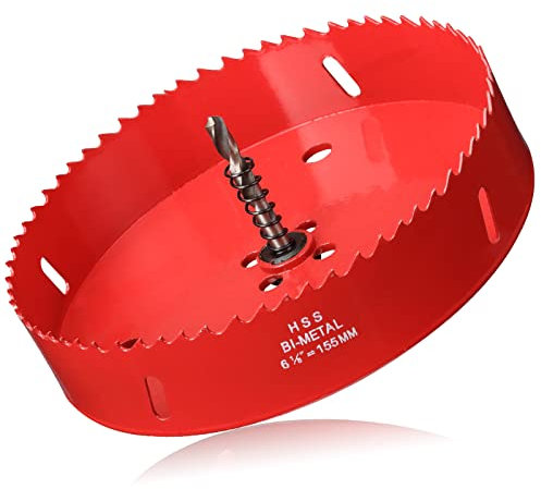 Sierras Perforadoras Madera 155mm, M42 HSS Bi-Metal Sierra de Coron Adaptador y Broc Piloto Sierras Perforadoras para Plástico PVC Aluminio Taladro Percutor Impacto