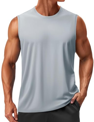 TACVASEN Débardeur sans Manches pour Hommes pour La Musculation, Léger pour L'entraînement Et La Course D'été, Protection UV UPF50+