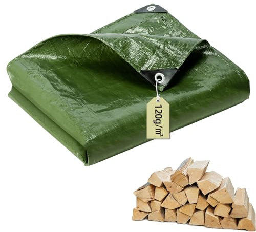 Abdeckplane Gewebeplane 120g/m²|4 x 6m| Plane mit Ösen | Schutzplane | Allzweckplane für Schutz vor Witterung | Ideal für den Garten | Beidseitig Beschichtet, UV-stabilisiert, Wasserdicht, Abwaschbar