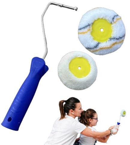 Herramienta de pintura de esquinas, de rodillo de borde, rodillo de esquina para paneles de yeso, pintor de bordes de techo, aplicador de cerdas de alta densidad con mango ergonómico