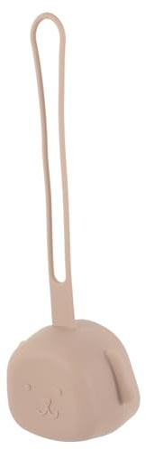 ROMISBABA Estuche para Chupetes de Silicona de Grado Alimenticio para Bebés, Mini Tamaño Resistente al Calor, Diseño de Dibujos Animados, Bolsa Portátil para Viaje y Guardado, Color Arena,