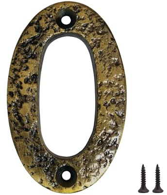 Numero Civico Esterno in Metallo con Viti – Numeri Civici da Esterno Resistenti, Targhetta per Casa e Portone, Numeri Civici Esterni Design Vintage 0