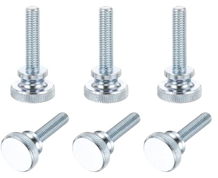 PATIKIL M8 x 34mm Knurled Thumb Screws, 6Pcs Metric Knurled Head Bolts Thumb Screw with Shoulder Grip Knobs Fasteners Tighten Thread Fasteners for TV Monitor Mount