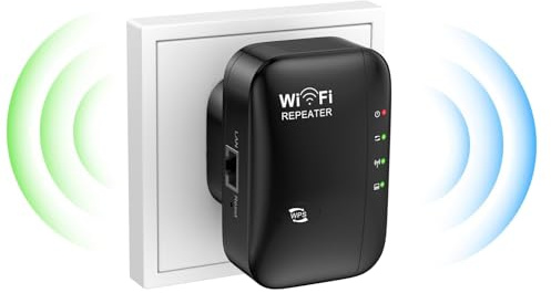 WLAN Verstärker, WLAN Repeater 300 Mbit/s 2.4 GHz, WiFi Verstärker mit Repeater/AP Modus, WiFi Extender Booster mit Ethernet-Anschlus, Internet Ver-stärker bis zu 5000 sq.ft und Allen W-LAN Geräten