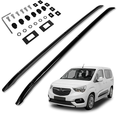 CHROMEMASTER | Barras De Techo Integradas Compatibles con Opel Combo L1 Standard Corto 2018+; Instale En Las Barras De Techo Un Portaequipajes, Un Cofre De Techo O Una Cesta De Techo | Aluminio