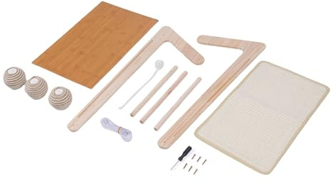 Smandy Tablero Rascador para Gatos Tablero Rascador Vertical para Gatos con Material de Sisal Bola para Rascar Diseño sin Ensuciar Cuidado de Las Garras Ahorro de Espacio para de Interior Uso