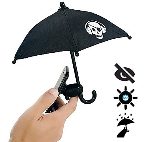 VIVOUNITY Phone Umbrella Suction Cup Stand - Universal Adjustable Piggy Phone Stand Sun Visor, Sun Shade Cover, Sun Shield with Suction Cup Mount Phone Holder