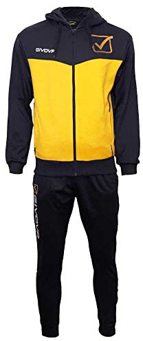 Givova VISA MELANGE SUIT WITH HOOD POLARFLEECE BLUE/YELLOW MELANGE Size S