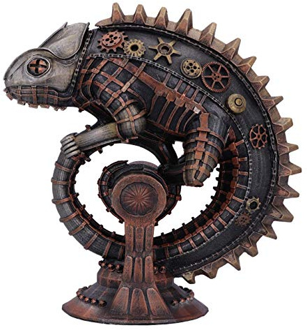 Nemesis Now Steampunk - Figura mecánica de Bronce de Lagarto camaleón, 22,3 cm, Bronce