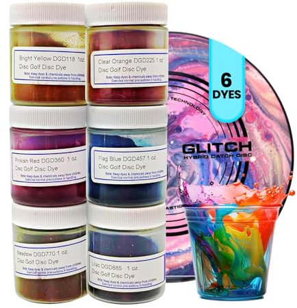Keyoung Pro Chemical Deluxe Disc-Golf-Farbset, 6 Farbstoffe, Personalisieren Sie Ihre Scheiben mit einzigartigen Farbmustern, Deluxe Pro Chem Dye für Discgolf-Discs | Disc-Golf-Zubehör