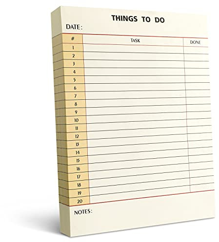 Spakon 300 Sheets Daily to Do List Notepad Notebook Library Card to Do Planner Checklist Memo Writing Pad Schedule Reminder Office Homework Planner for Task, 6 x 8(Retro,Beige)
